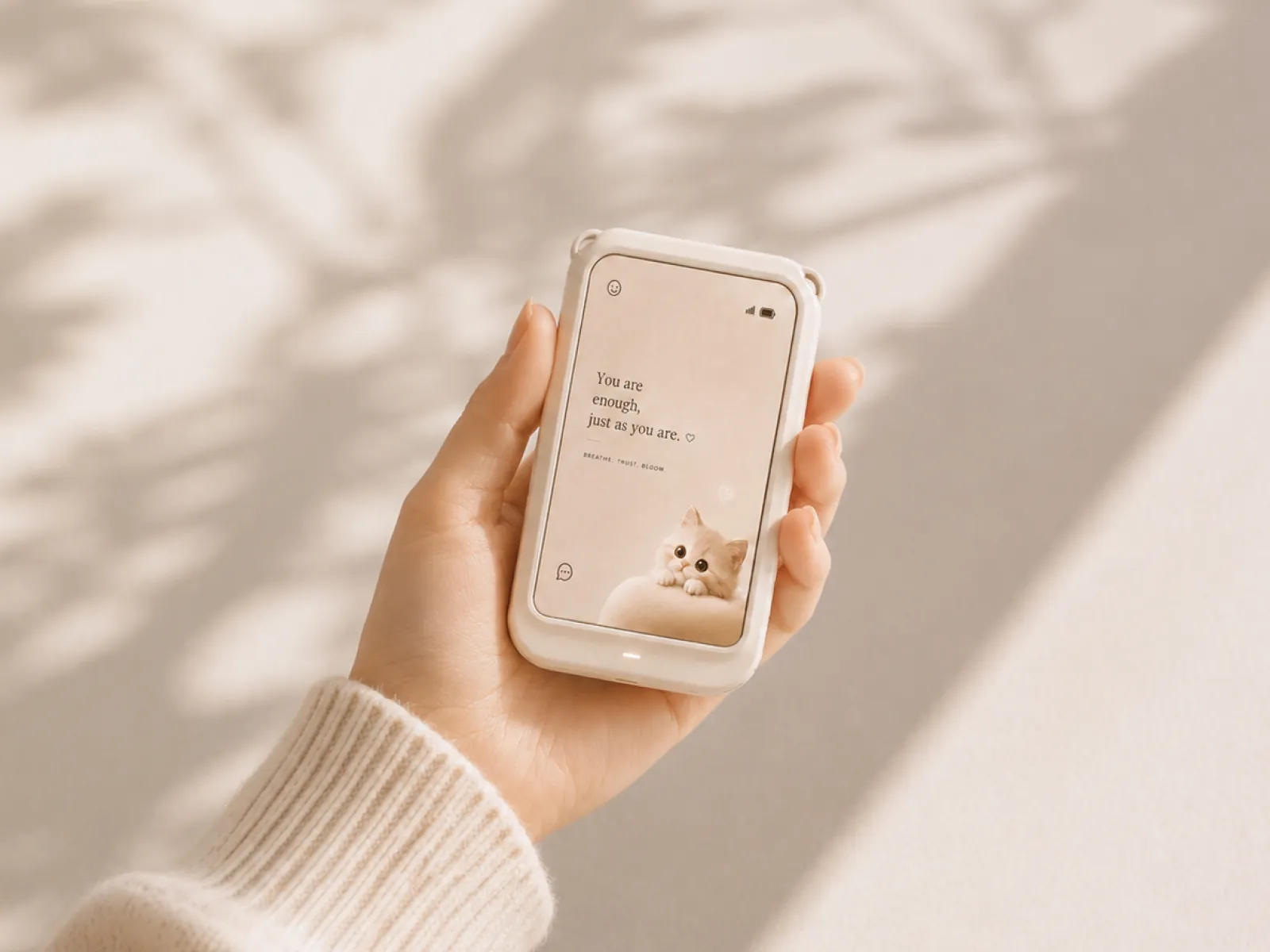 The Aura Snap device shown in soft natural light